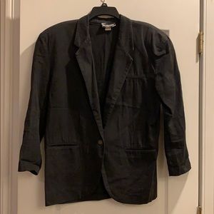Vintage Faded Black Cotton Blazer Size Medium